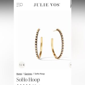 Julie Vos SoHo Hoop Earrings in Gold and Black